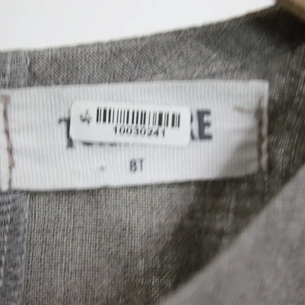 Tambere Dress Girls Size 8 Gray Linen Applique